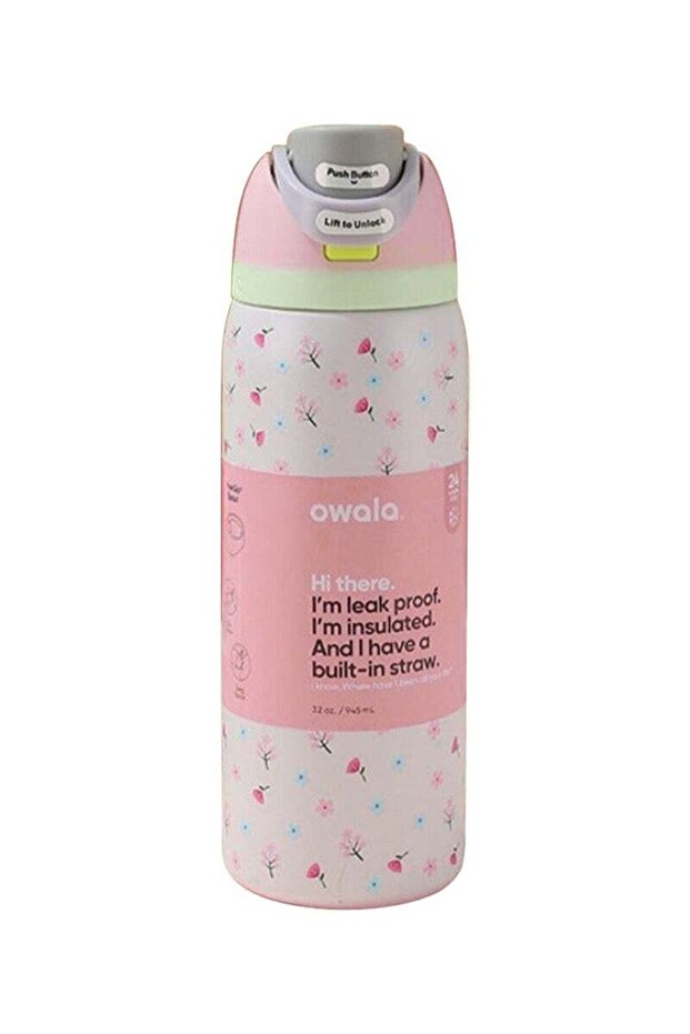 Insulated Stainless Steel Water Bottle with FreeSip Straw (32oz)