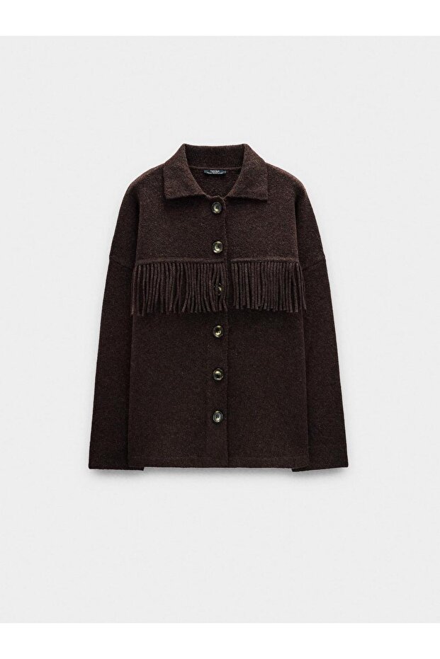 Saçaklı Örme Hırka - 6