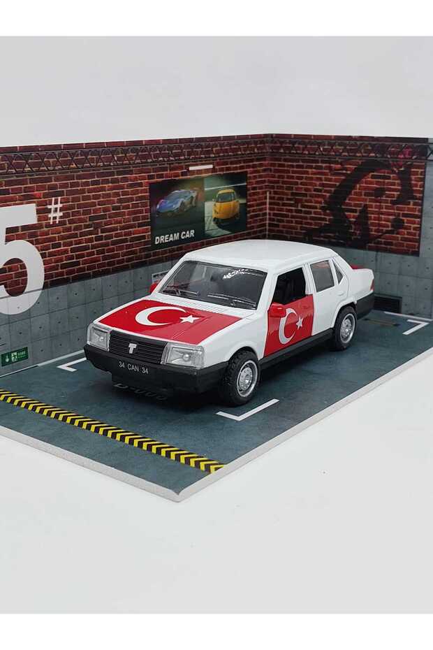 1/32 Tofaş Doğan Slx Metal Pull Back Turkish Flag Car White