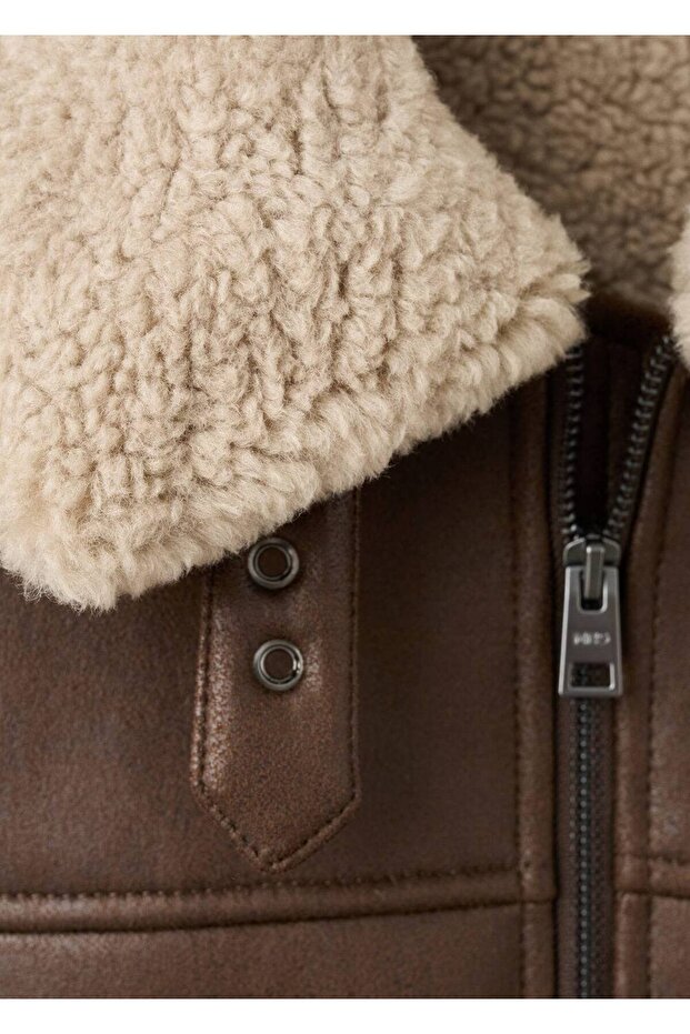 Çift taraflı kürklü mont - 5