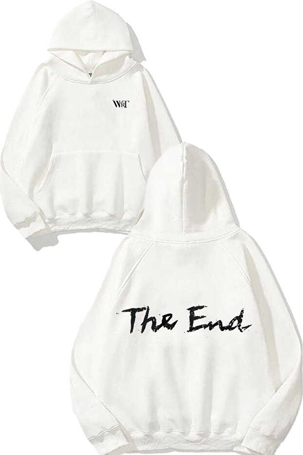 سويت شيرت Attack On Titan The End Design Back مطبوع أبيض بغطاء رأس