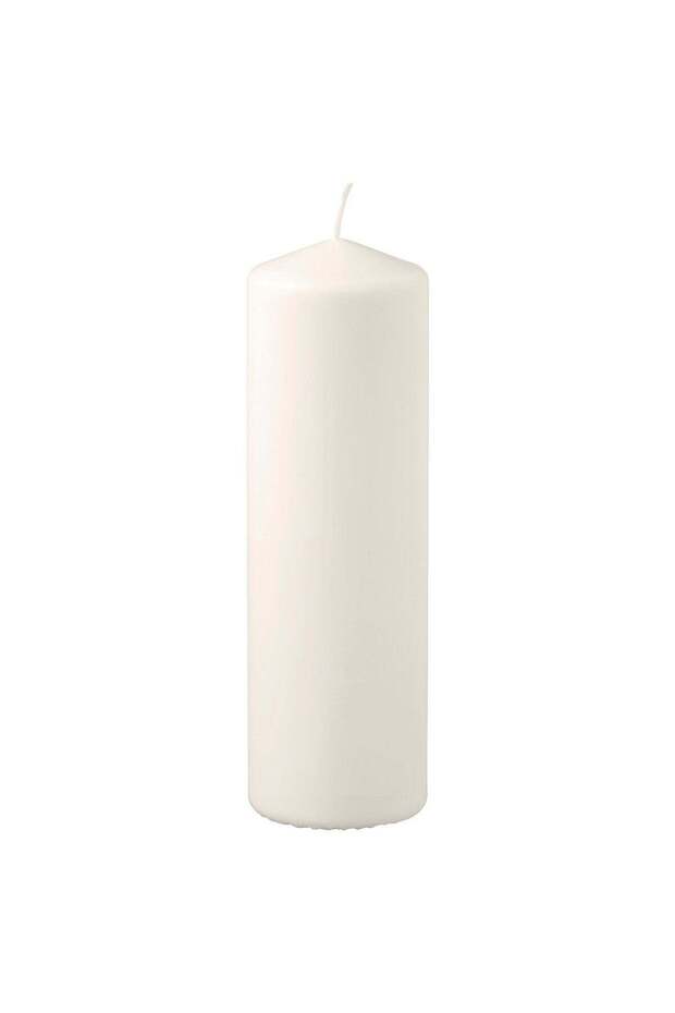 Unscented pillar candle, natural, 23 cm