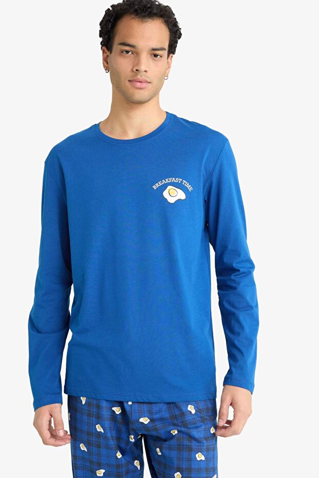 Pijama Takımı Regular Fit Baskılı Uzun Kollu Üst Desenli Uzun Alt G2641AX25WN - 3