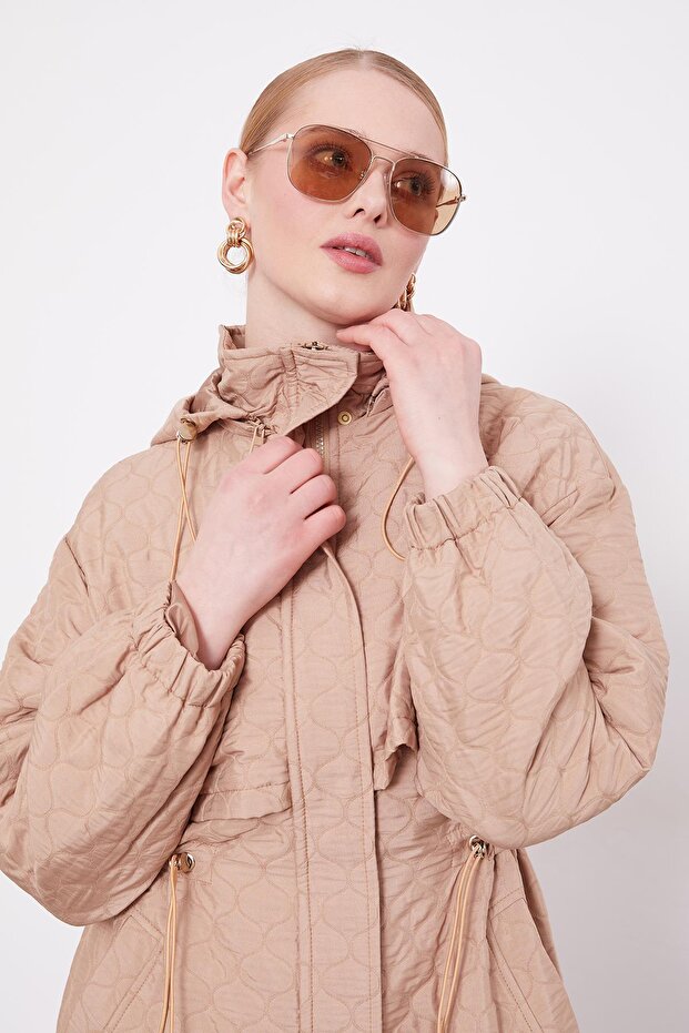 Camel Elips Desen Kapitone Kap - 5