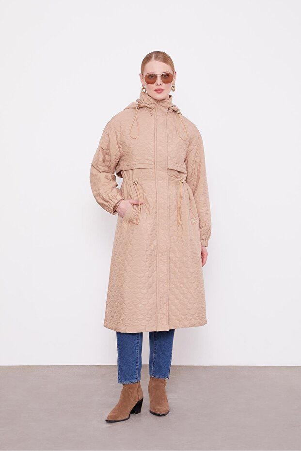 Camel Elips Desen Kapitone Kap - 1