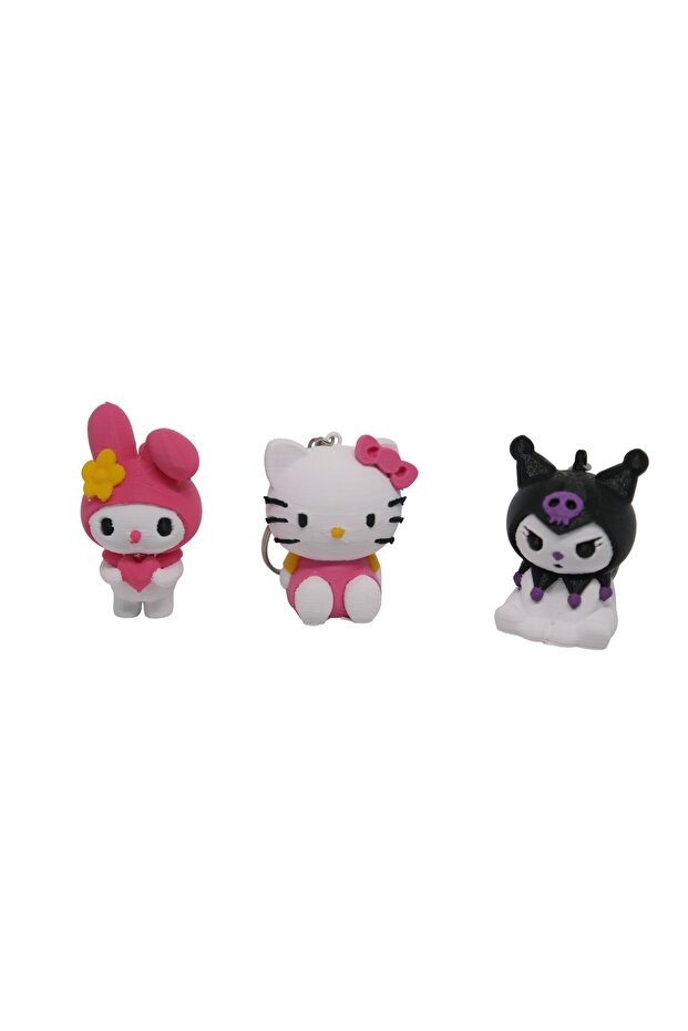 Hello Kitty – My Melody – Kuromi Triple Keychain Set