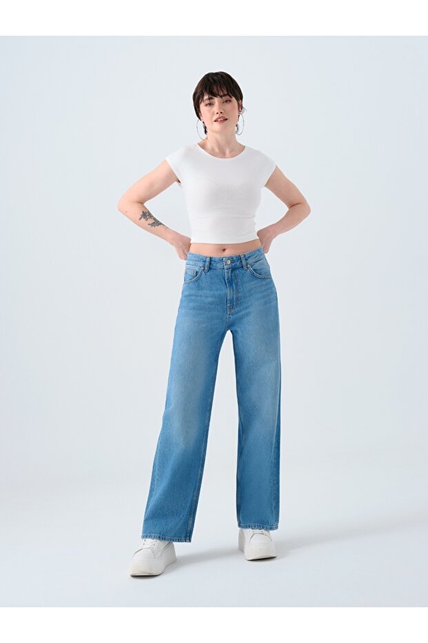 Nora Women's Regular Fit Jean Pants Lf2037069 Light Blue Wash