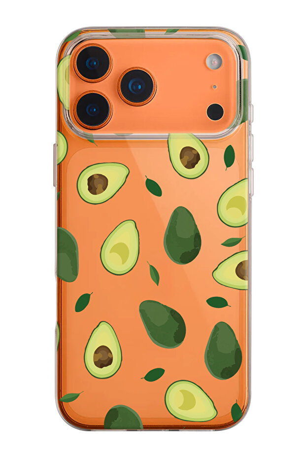 حافظة هاتف من السيليكون الشفاف بنمط الأفوكادو متوافقة مع هاتف iPhone 17 Pro - 1