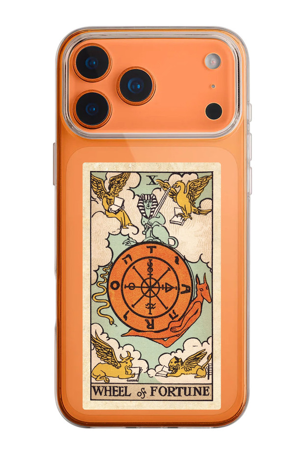 Wheel of Fortune Tarot Pattern Transparent Silicone Phone Case Compatible with iPhone 17 Pro/18 Pro