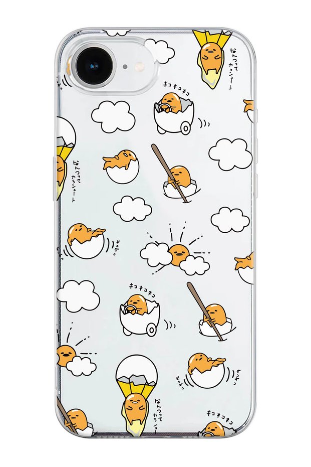 iPhone 16E Compatible Egg Yummy Patterned Transparent Silicone Phone Case