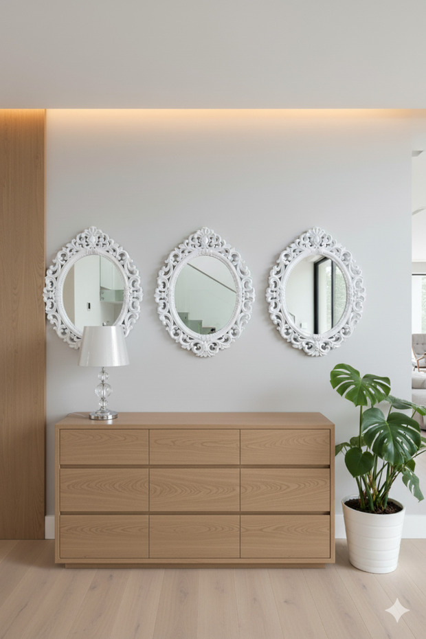 Elegant mirror set with a luxurious frame, adding a touch of sophistication to any space. 72 x 57 cm - 3