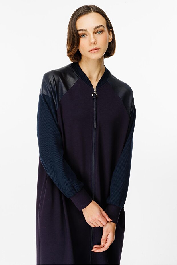 Mix Garni Detaylı Örme Kap Ferace-Laci - 5