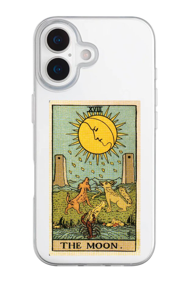 حافظة هاتف من السيليكون الشفاف بنمط The Moon Tarot متوافقة مع هاتف iPhone 17
