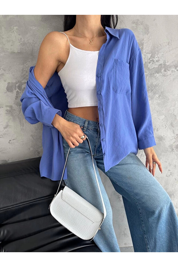 Modal oversize cepli gömlek - 6