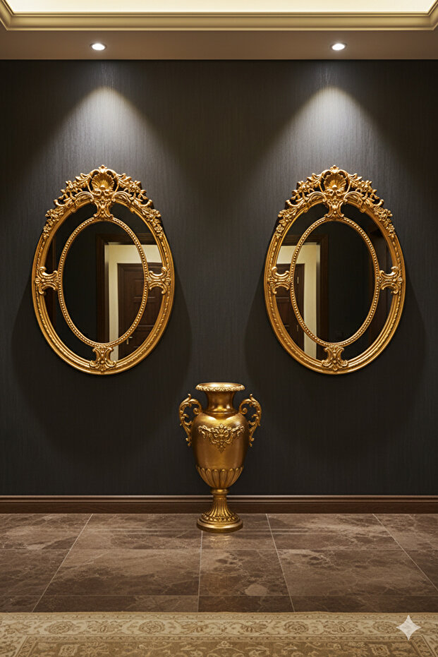 Elegant mirror set with a luxurious frame, adding a touch of sophistication to any space. 80 x 54 cm - 4