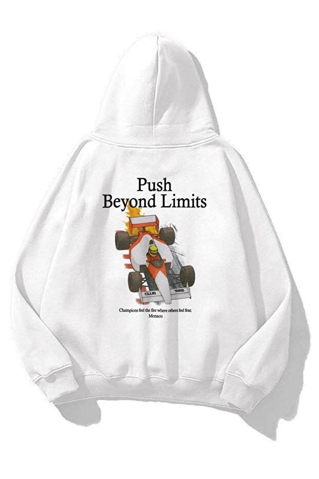 سويت شيرت للجنسين من Push Beyond Limits باللون الأبيض
