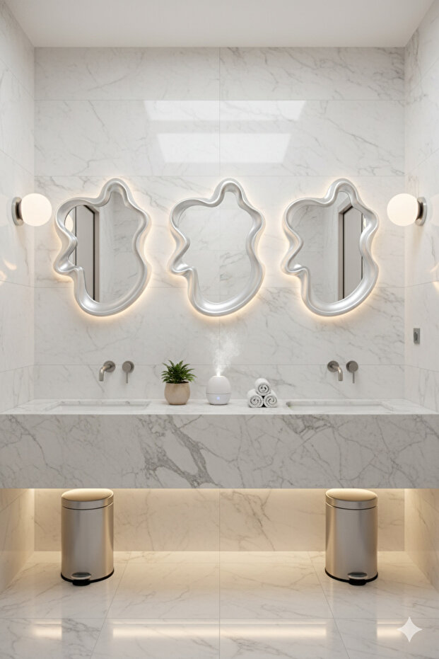 Elegant mirror set with a luxurious frame, adding a touch of sophistication to any space. 67 x 49 cm - 2