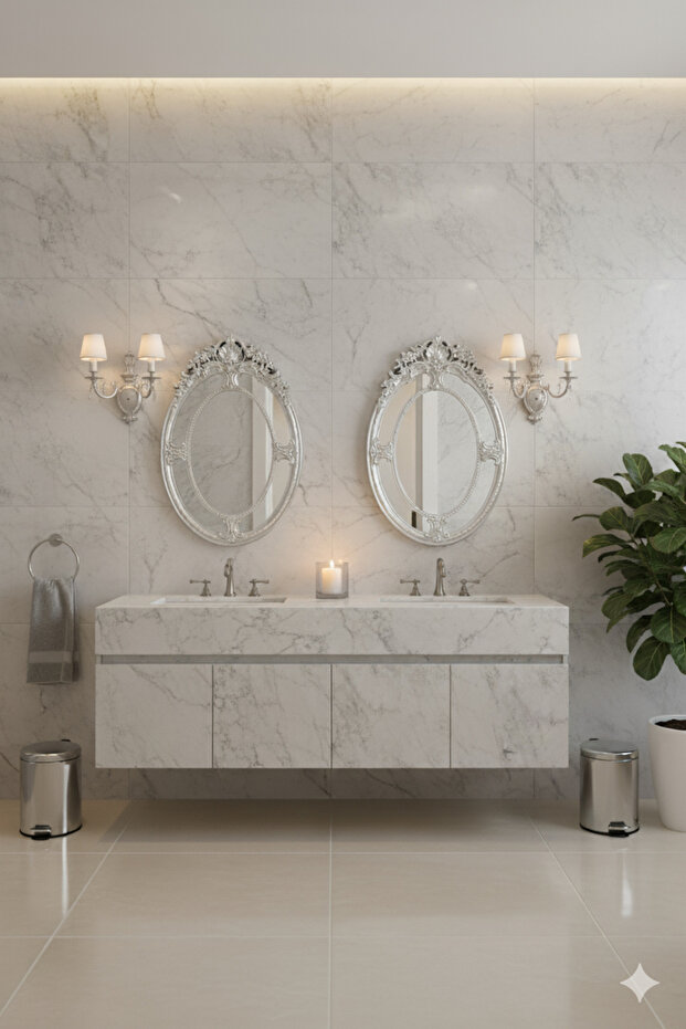 Elegant mirror set with a luxurious frame, adding a touch of sophistication to any space. 80 x 54 cm - 2