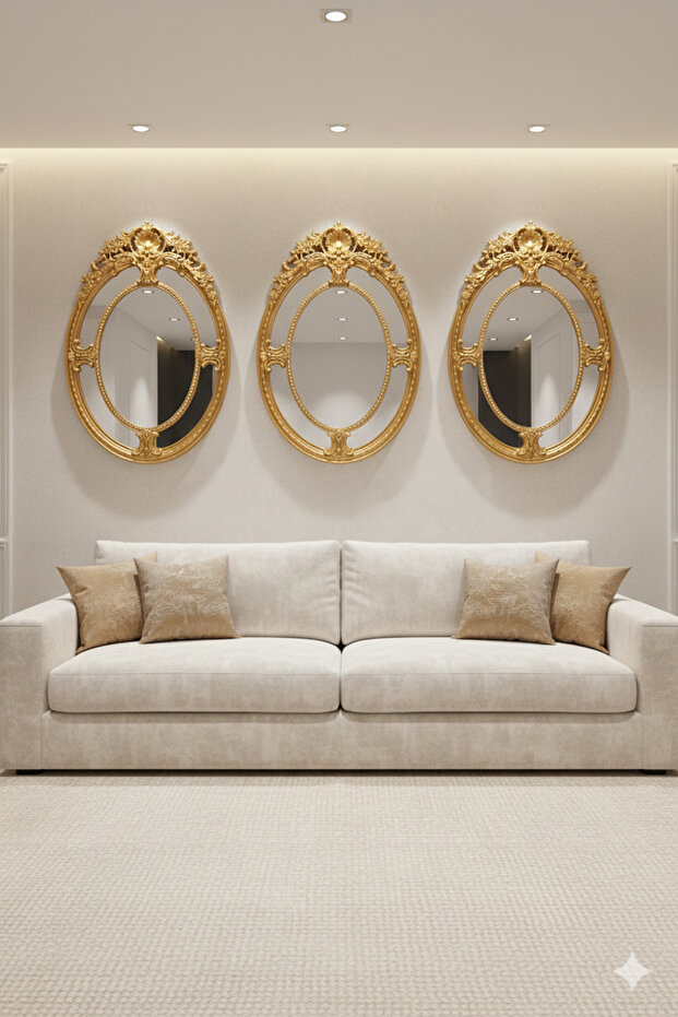 Elegant mirror set with a luxurious frame, adding a touch of sophistication to any space. 80 x 54 cm - 1