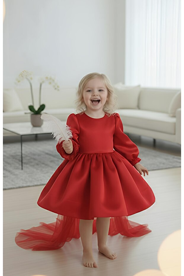 Girl's Birthday Party Dress with Tail