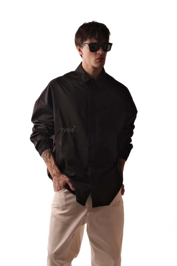 Hole Oversize Gömlek - 7
