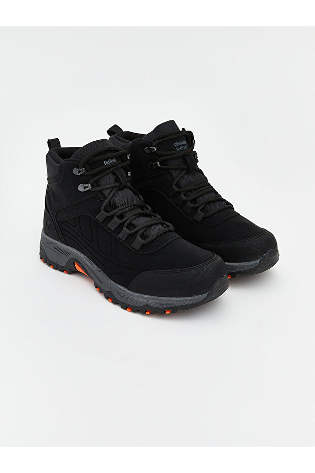 Black Lace-Up Men's Trekking Boots from Guliis Store