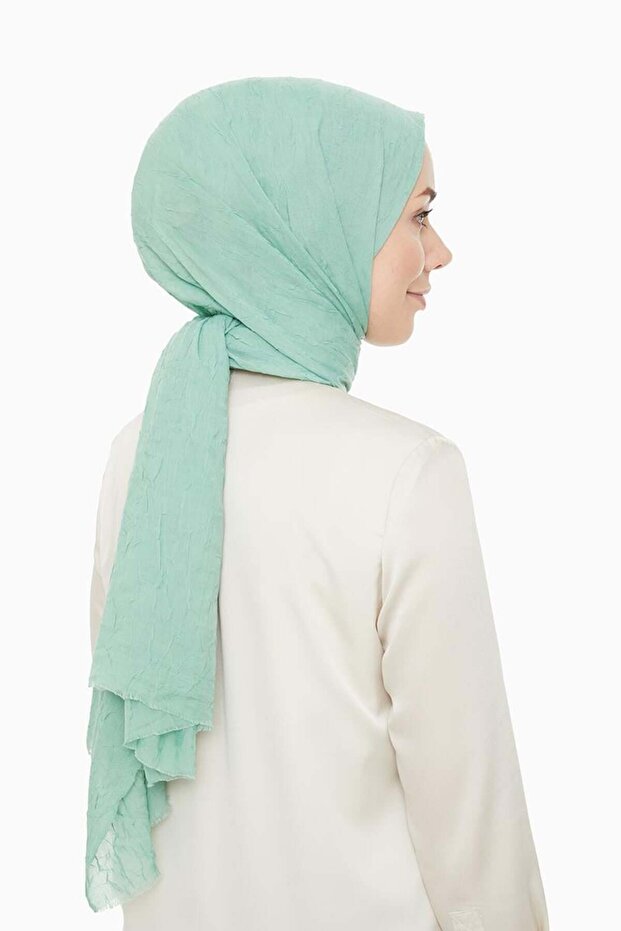 Mint Yeşili Bambu Kraş Şal - 2