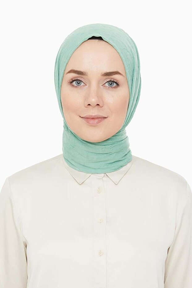 Mint Yeşili Bambu Kraş Şal - 4