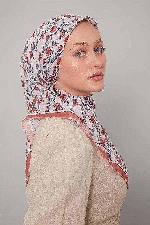 وشاح ناعم بنمط السلمون واللبلاب - 1