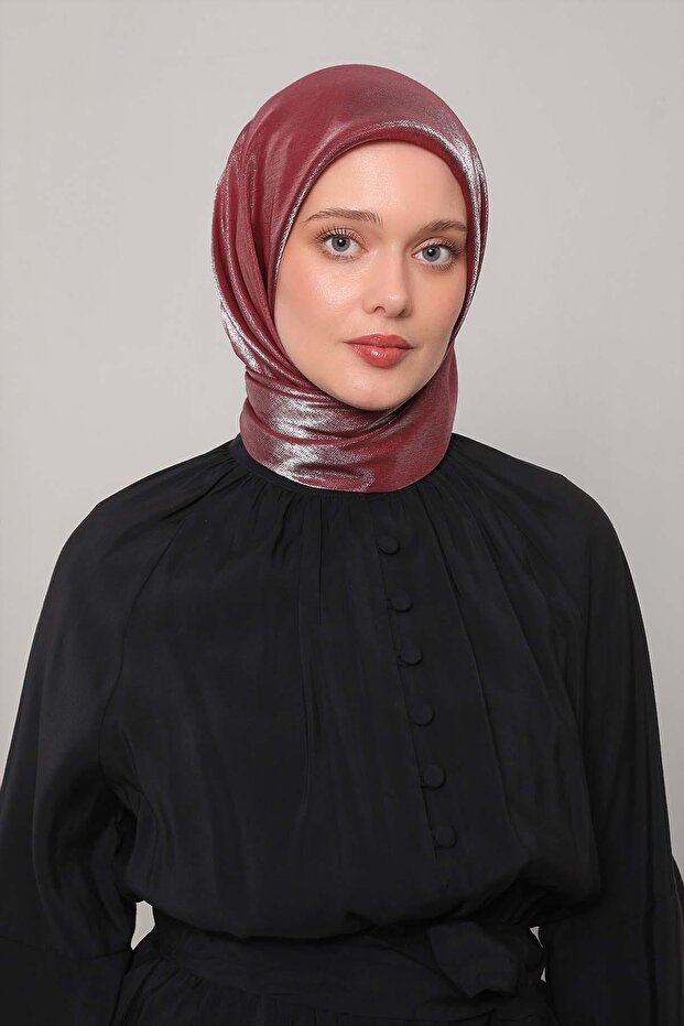 Fuşya Pırıltı Eşarp - 1