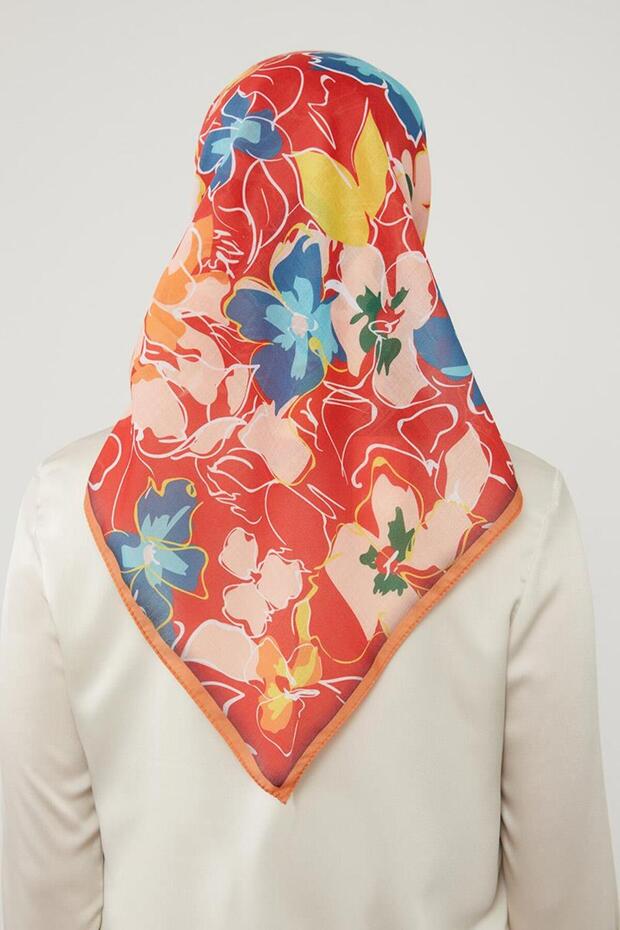 وشاح قطني ناعم بنمط البرسيم الأحمر - 4