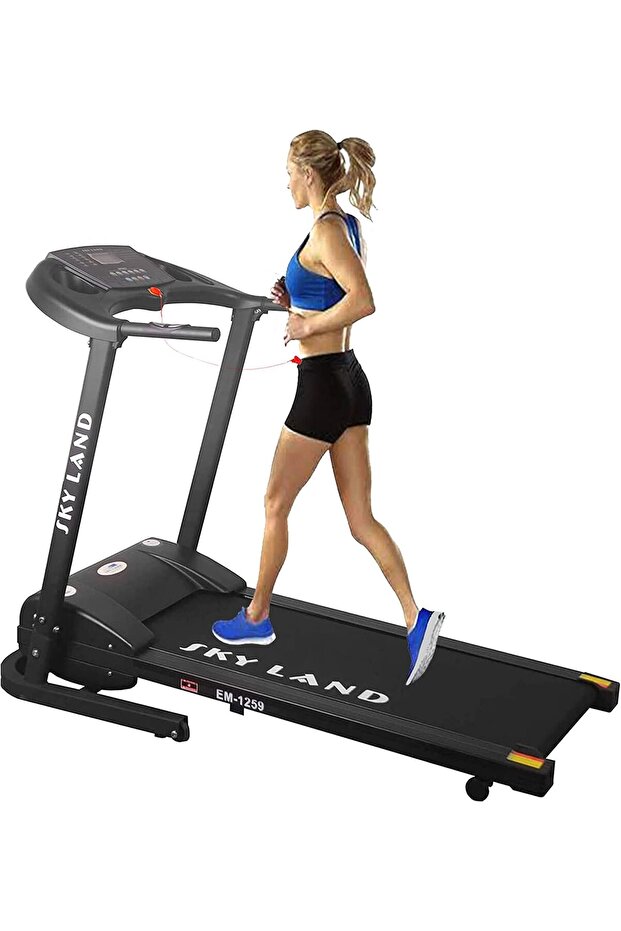 Foldable Treadmill EM-1259, 3HP Peak, Hydraulic Drop, LCD Display, Compact Design