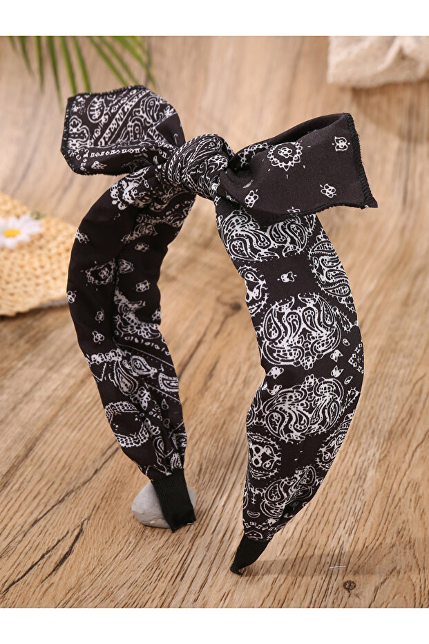 Graphic Printed Bow Headband