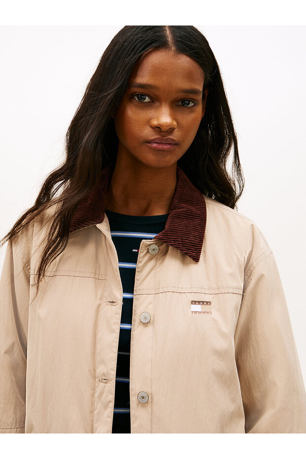 Tommy Badge Corduroy Collar Chore Jacket - 2