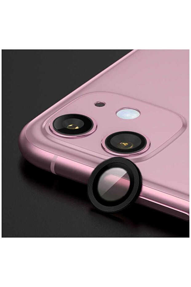 واقي عدسة الكاميرا CL-07 المتوافق مع هاتف Apple iPhone 12 Mini باللون الأسود