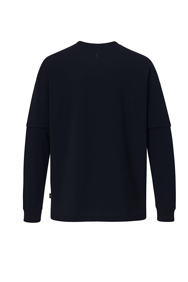 Çift Kollu Basic Oversize Tişört - 2