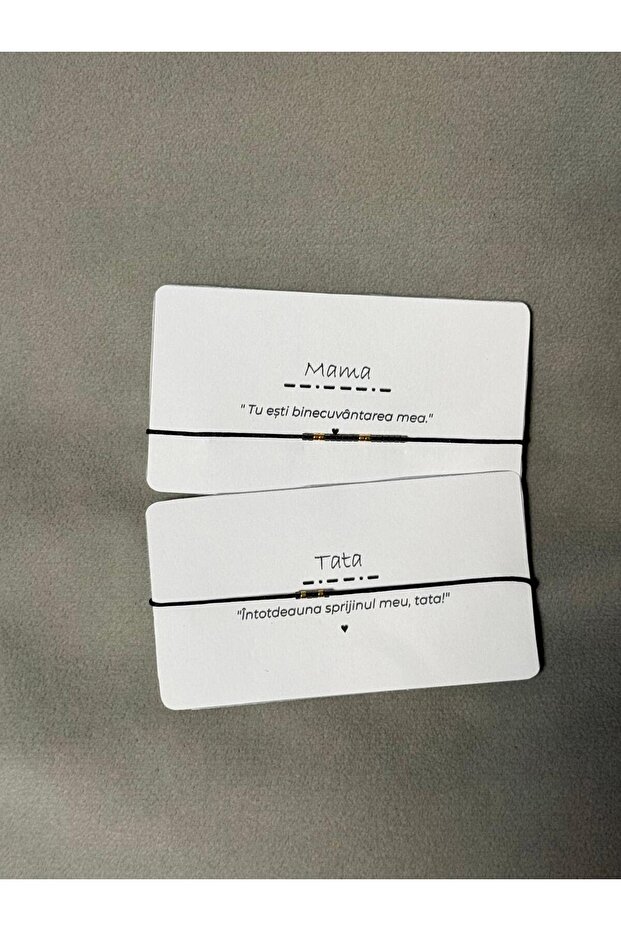 Morse code bracelet set - Mom - Dad - 1