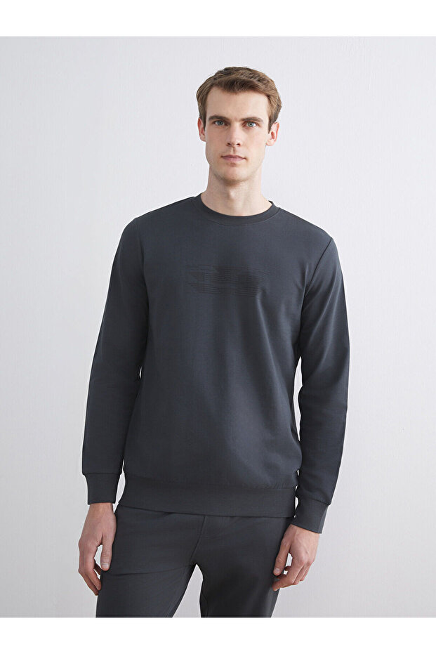 Özmarka New Season Crew Neck Printed Men's Sweatshirt
