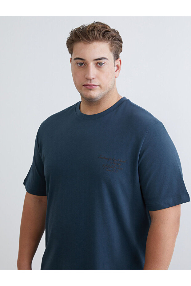 Vizyon New Season Large Size Printed Combed Cotton Men's T-Shirt