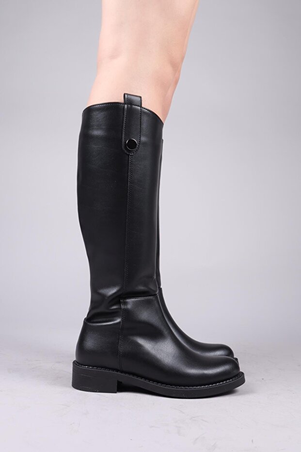 حذاء تيريجا زخرفة بأزرار مسطح باللون الأسود - 4