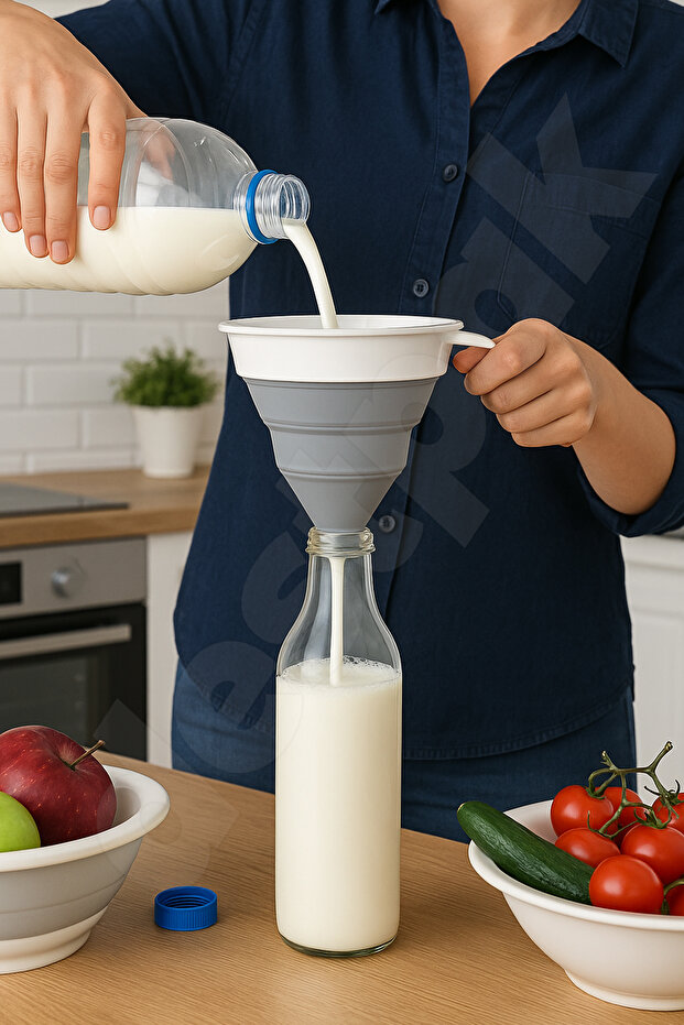 2-Piece Collapsible Funnel Set - Accordion Handle Funnel and Jar Funnel - Foldable, Does Not Take up Space - 6