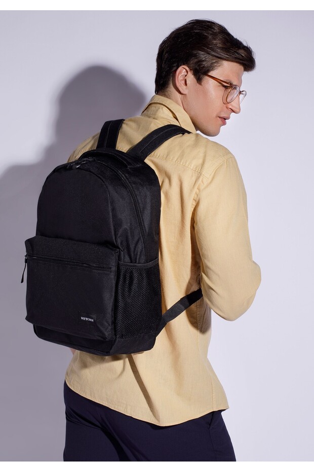 Rucsac bărbătesc Basic, mare, negru, poliester - 4