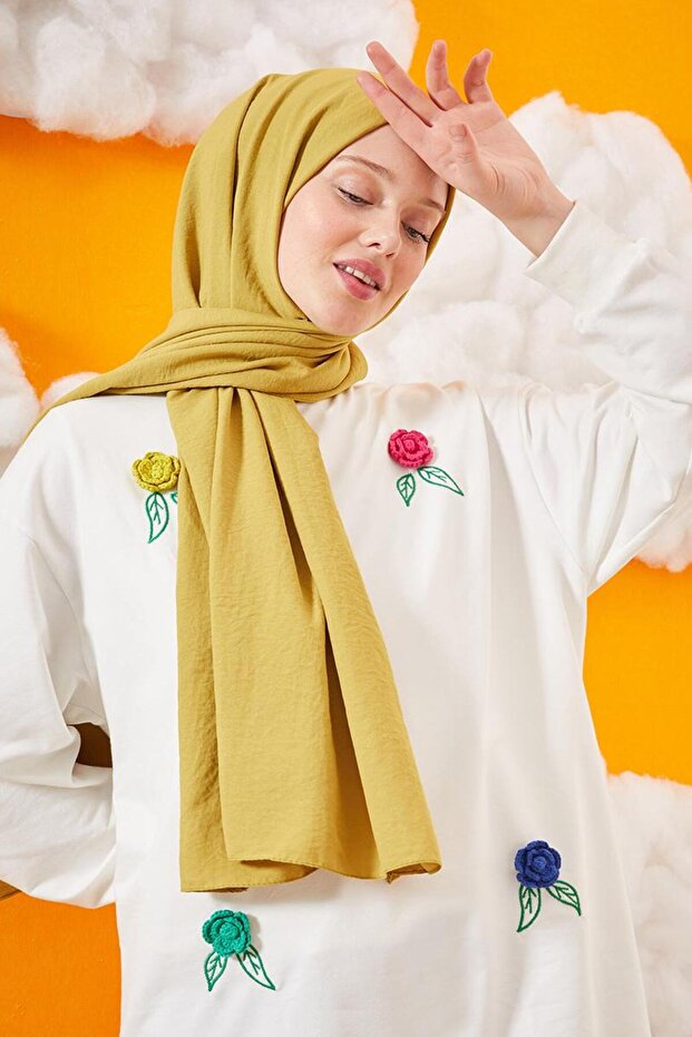 Lime Pamuk Cazz Şal - 2