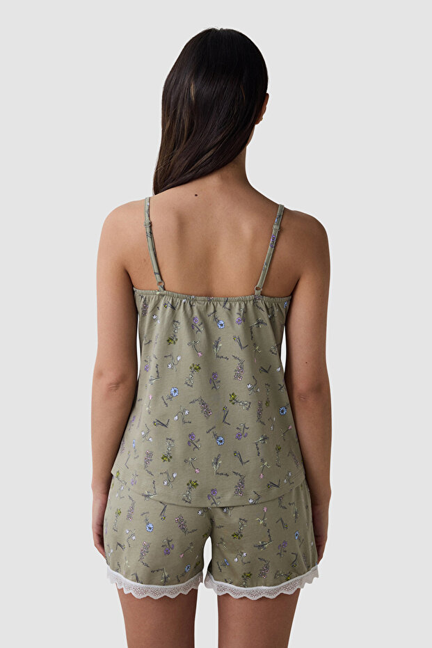 طقم بيجامة شورت مطبوع نقشة القزحية - 2