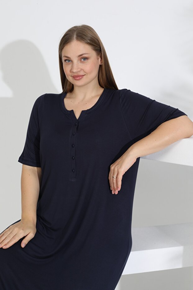 Kadın Bambu Kısa Kol Gecelik - 5