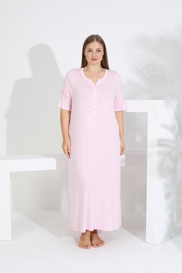 Kadın Bambu Kısa Kol Gecelik - 1