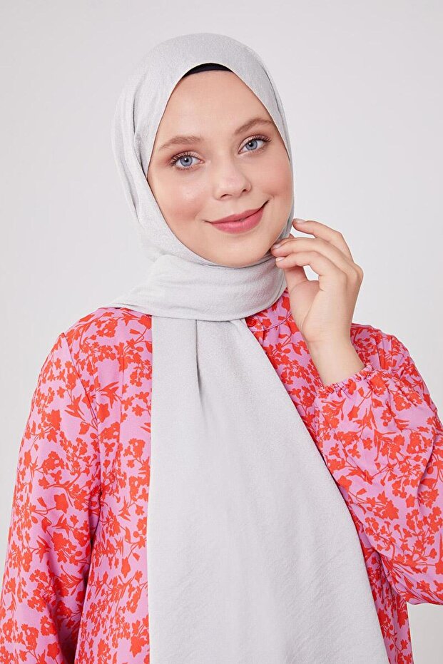 Açık Gri Junset Şal - 2