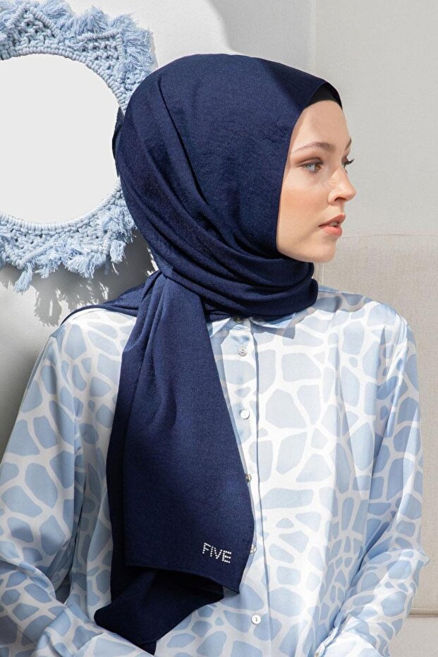 Lacivert Junset Şal - 2