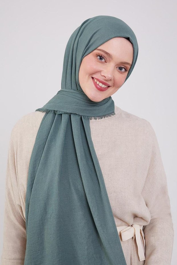 Mould Green Maxi Cotton Shawl
