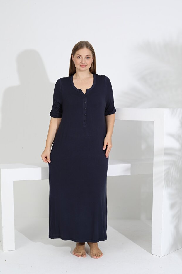 Kadın Bambu Kısa Kol Gecelik - 4